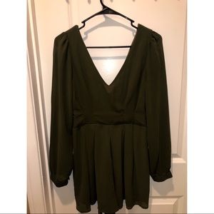 Olive Green Romper Shorts